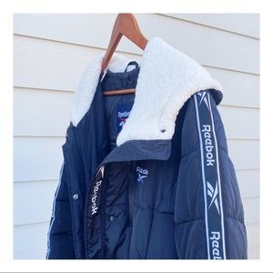 Reebok Long Puffer Coat (w/ arm & hood details)